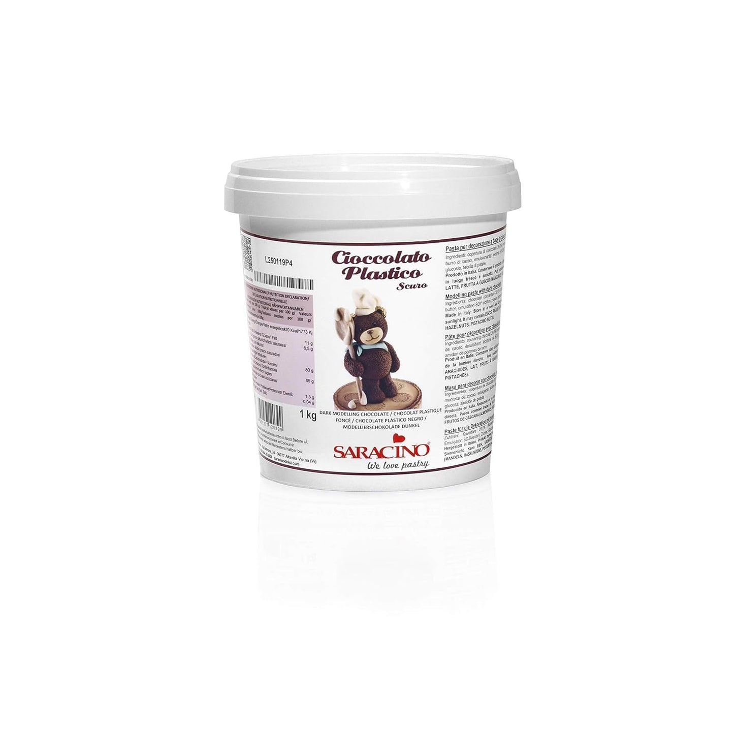 Saracino Weiße Modellierschokolade Zum Dekorieren und Modellieren 1 kg Hergestellt in Italien Zuckerpaste Naty Shop Braun