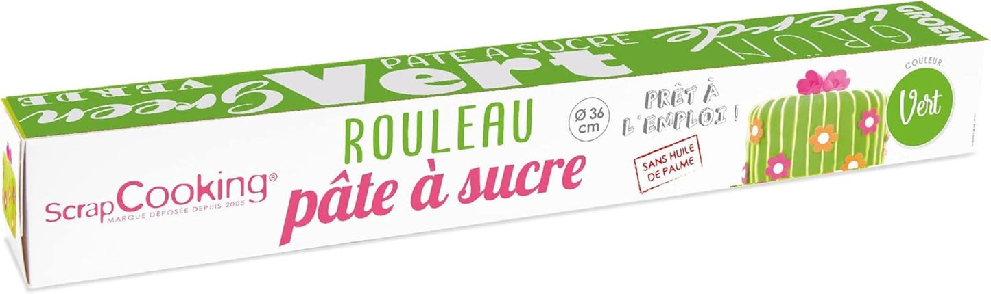 ScrapCooking - Rosa Fondantrolle â'¬ 36 cm - Gerollter schwarzer Fondant 430 g - Tortenaufsatz Fondantaufsatz Dekoration für Kuchen, Backen, Geburtstage, Partys - Rosa - 7264 Zuckerpaste Naty Shop Grüße