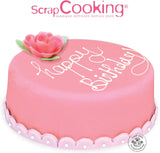 ScrapCooking - Rosa Fondantrolle â'¬ 36 cm - Gerollter schwarzer Fondant 430 g - Tortenaufsatz Fondantaufsatz Dekoration für Kuchen, Backen, Geburtstage, Partys - Rosa - 7264 Zuckerpaste Naty Shop