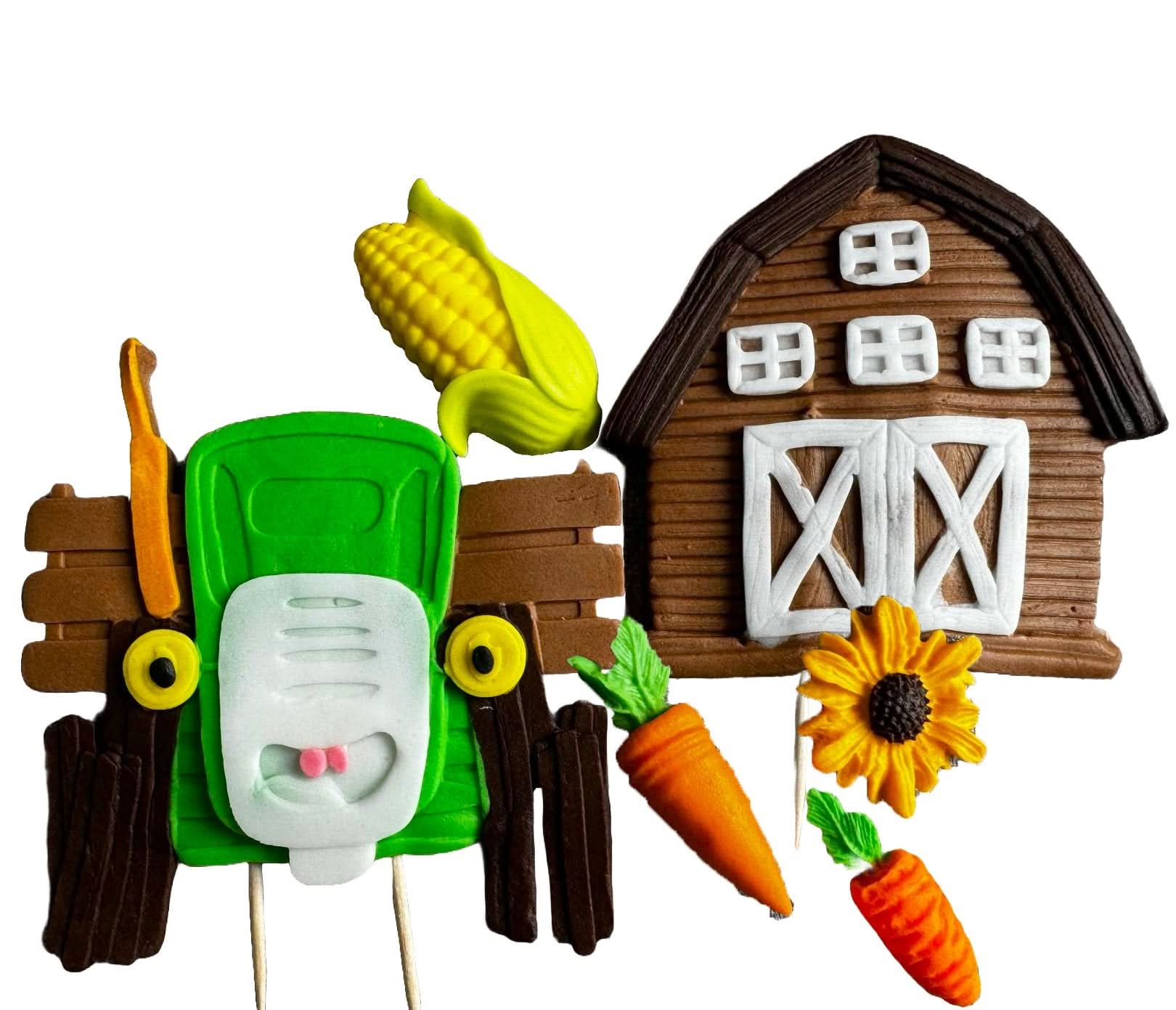 Set mit 6 essbaren Zuckerdekorationen, Ferma Zuckerpastendekorationen Nati Shop
