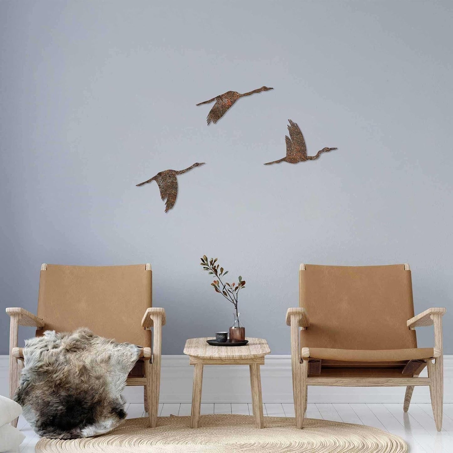 Handbemaltes dekoratives Wandzubehör-Set aus Metall (3-teilig) | Antik-Finish | Abmessungen: 11x16cm, 14x22cm, 18x27cm | Einzigartige Kunst für die Innendekoration. Statuetten und Skulpturen Naty Shop