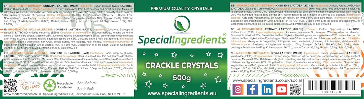 Besondere Zutaten Crackle Crystals Crackle 500g Höchste Qualität, gentechnikfrei, ideal für Kuchen, Süßigkeiten und Eiscreme Zuckerpaste Naty Shop