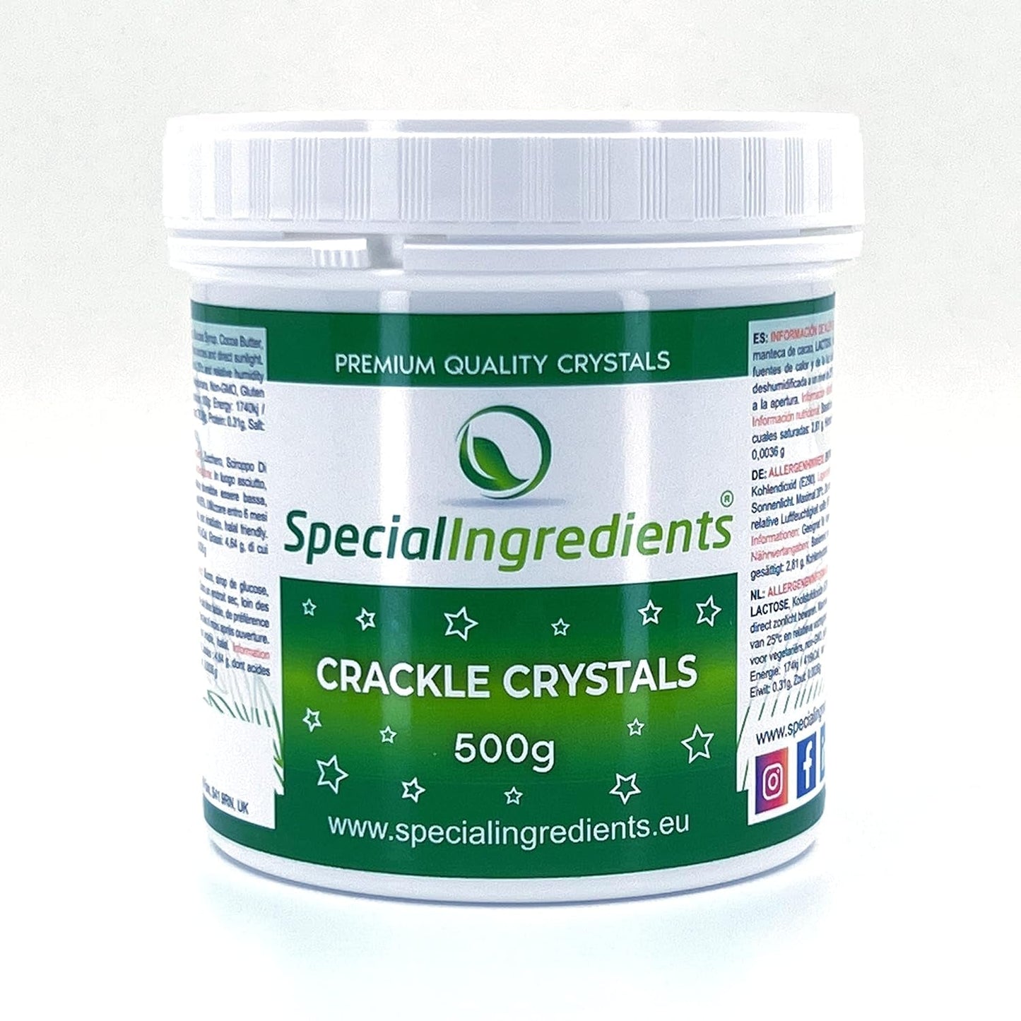 Besondere Zutaten Crackle Crystals Crackle 500 g Höchste Qualität, gentechnikfrei, ideal für Kuchen, Süßigkeiten und Eiscreme Naty Shop Zuckerpaste 500 g (1 Packung)