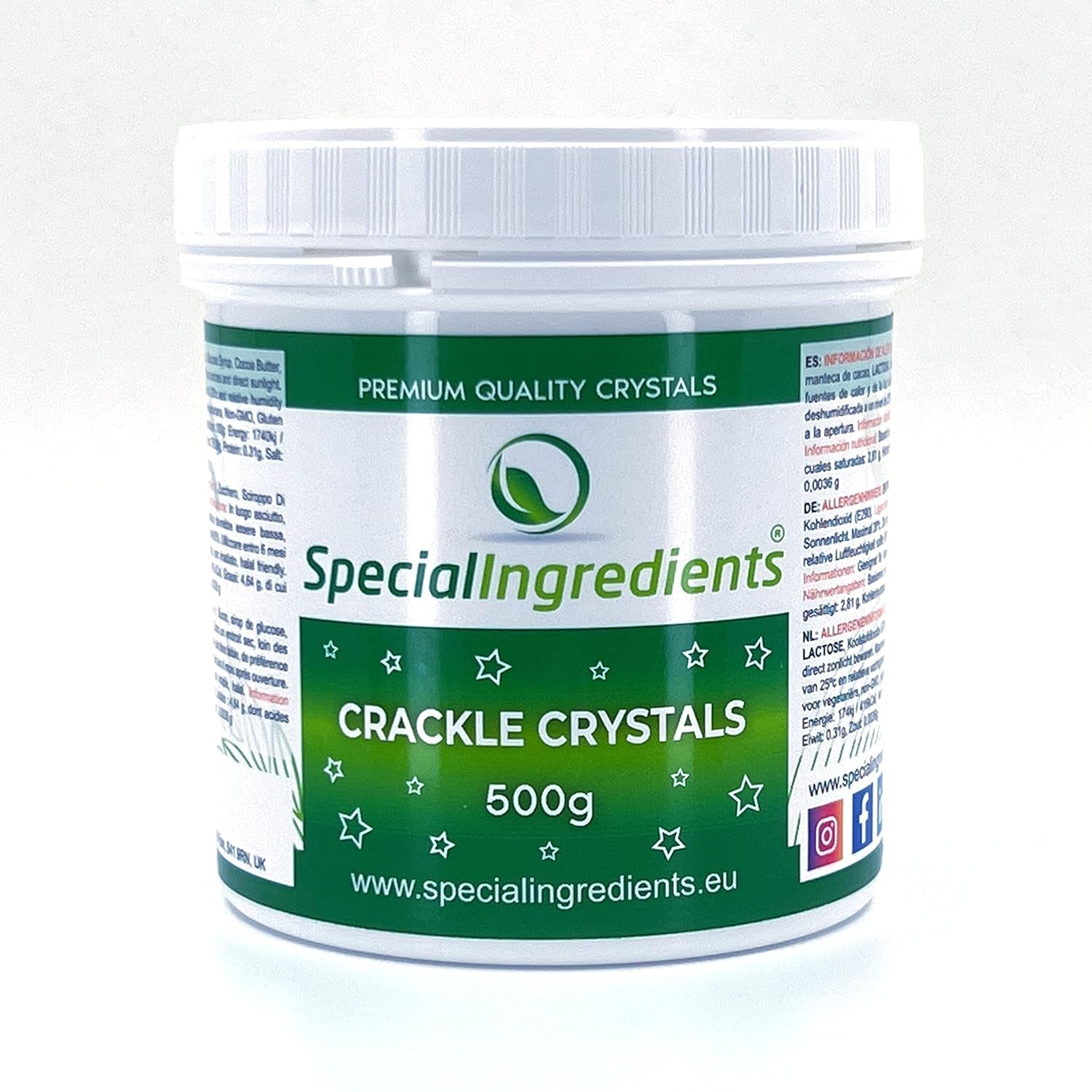 Besondere Zutaten Crackle Crystals Crackle 500 g Höchste Qualität, gentechnikfrei, ideal für Kuchen, Süßigkeiten und Eiscreme Naty Shop Zuckerpaste 500 g (1 Packung)