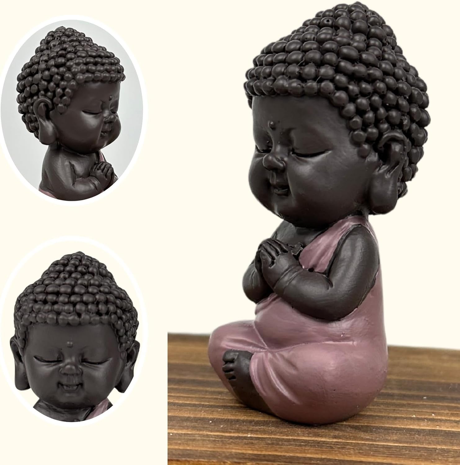 Baby Buddha Pink Toga Figur – Inspirierende und fröhliche Figur – Positive Talisman-Konzentration – Süße und spirituelle Geschenkidee – H 7 cm – Zen'Light Statuetten und Skulpturen Naty Shop