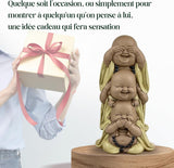 Statue 3 lachende Buddhas - Nichts sehen - Nichts hören - Nichts sagen - Baby Buddha Symbolisches Ensemble - Friedliche und freudige Stimmung - Zen-Dekor - H 18 cm - Zen'Light Statuetten und Skulpturen Naty Shop