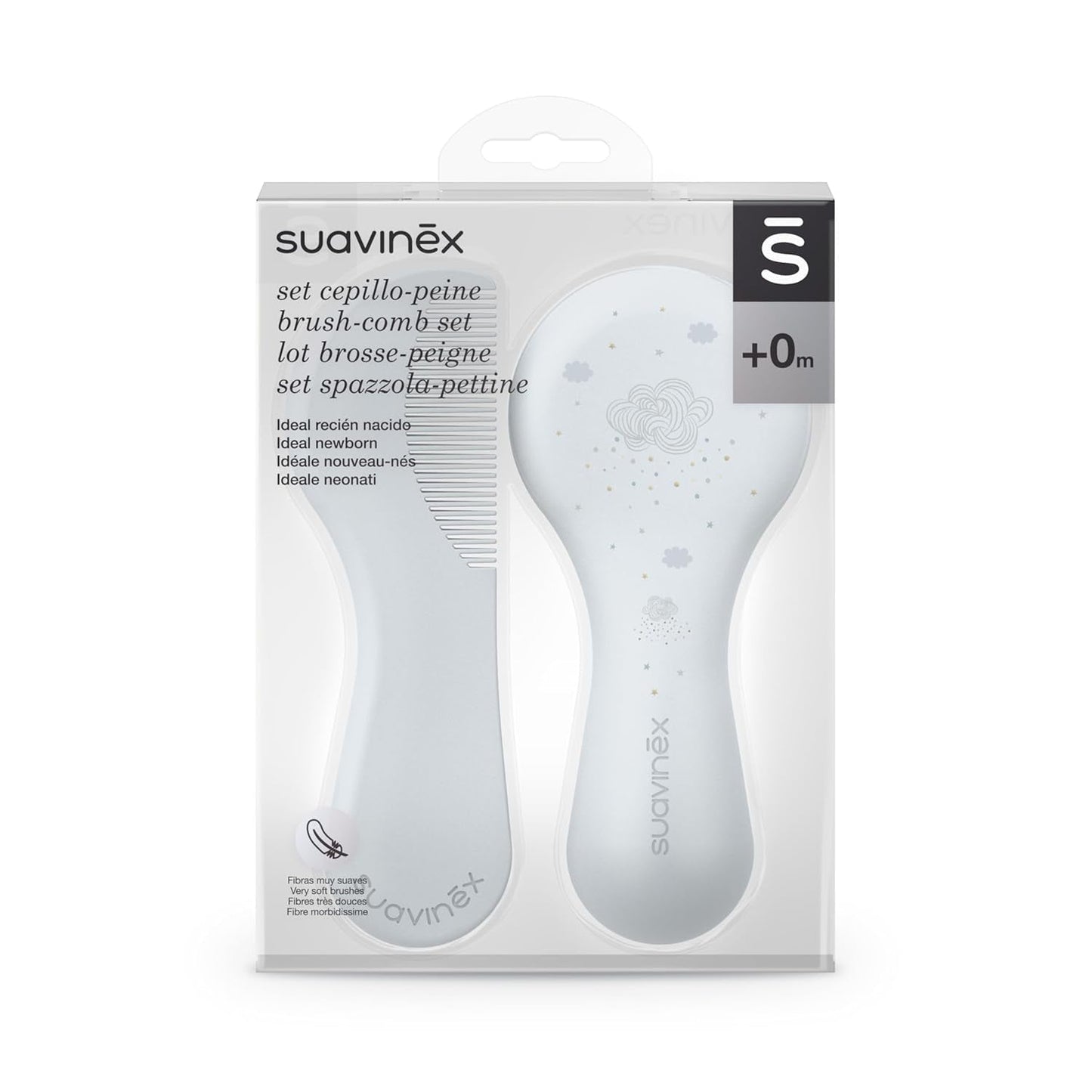 Suavinex 3162384 Kamm mit Bürste, blau Kinder - Bad und Hautpflege Naty Shop