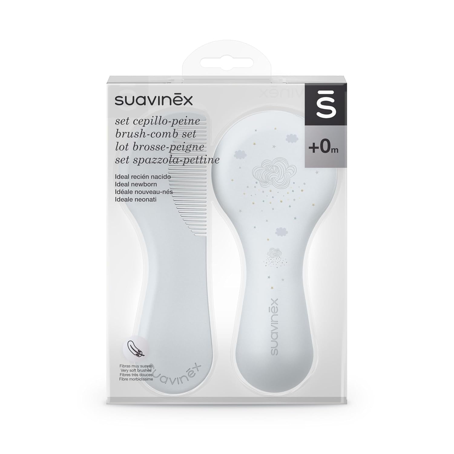 Suavinex 3162384 Kamm mit Bürste, blau Kinder - Bad und Hautpflege Naty Shop