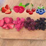 Gefriergetrocknete Superbeeren-Fruchtmischung | XL 300g Trockenfrüchte ohne Zucker | Trockenfrüchte | Trockenfrüchte Gefriergetrocknete Erdbeeren Himbeeren Blaubeeren Gefriergetrocknete ZingyZoo Dehydrierte Produkte Naty Shop