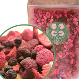 Gefriergetrocknete Superbeeren-Fruchtmischung | XL 300g Trockenfrüchte ohne Zucker | Trockenfrüchte | Trockenfrüchte Gefriergetrocknete Erdbeeren Himbeeren Blaubeeren Gefriergetrocknete ZingyZoo Dehydrierte Produkte Naty Shop 300G