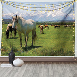 Wandteppich Abakuhaus Fernweh Tier Weltkarte Zeichnungen Zuhause – Accessoires und Dekorationen Naty Shop Greetings weiß 230 L x 140 B cm