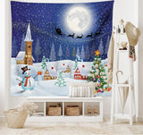 Wandteppich Abakuhaus Fernweh Tier Weltkarte Zeichnungen Zuhause – Accessoires und Dekorationen Naty Shop Blau weiß 150 L x 110 B cm