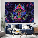 Wandteppich Alishomtll fluoreszierender Pilz Schwarzlicht-Mandala Zuhause – Accessoires und Dekorationen Naty Shop
