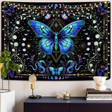 Gobelin Alishomtll Schmetterling Mondphase Blumen Gänseblümchen schwarz Zuhause – Accessoires und Dekorationen Naty Shop