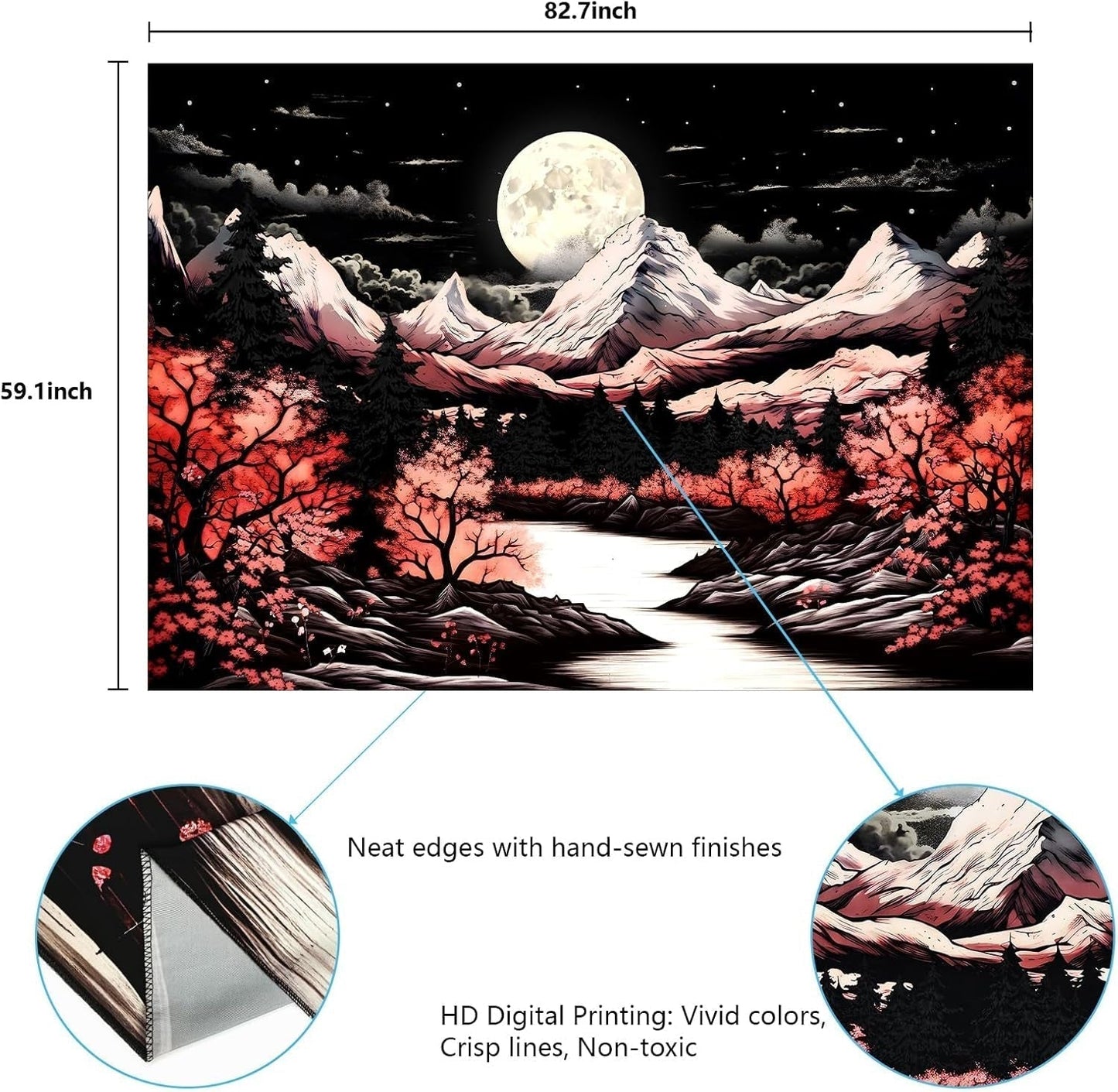 Tapisserie Alishomtll Bergszene Mondwald Berge Zuhause – Accessoires und Dekorationen Naty Shop