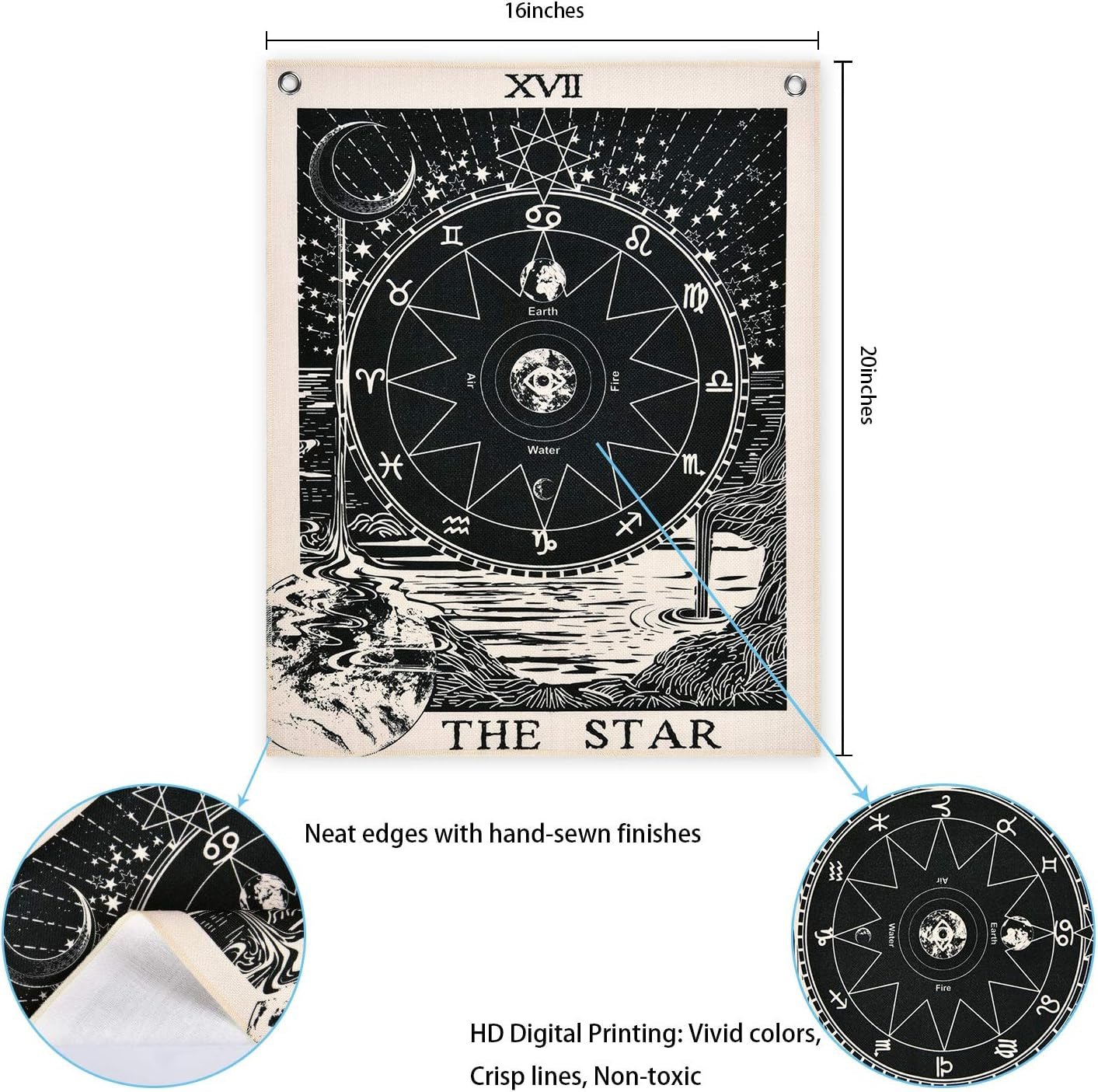 Gobelin Alishomtll Tarot-Set Sonne Mond Sterne Zuhause – Accessoires und Dekorationen Naty Shop