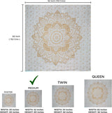 Gobelin mit goldenem Metallic-Mandala, Strandüberwurf aus indischer Baumwolle von Casa – Accessoires und Dekorationen Naty Shop