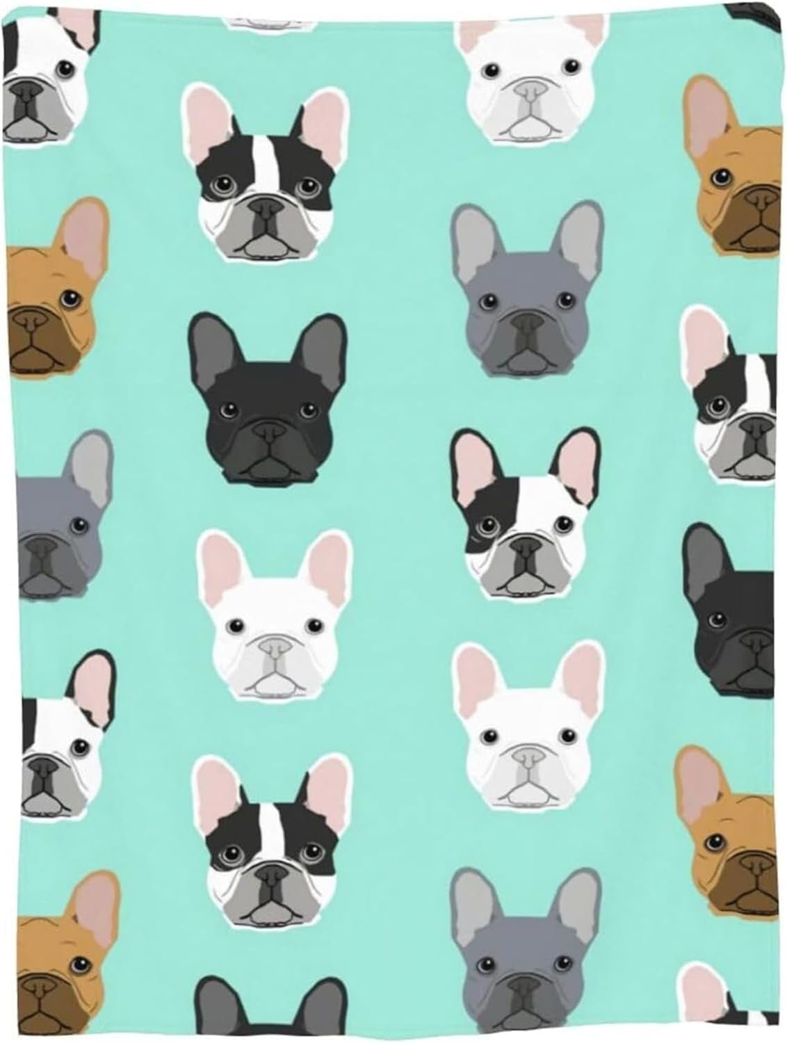Wandteppich mit französischer Bulldogge, bedrucktes Motiv vorne. Startseite – Accessoires und Dekorationen Naty Shop Standardtitel