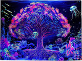 Wandteppich Lebensbaum Mandala fluoreszierend Zuhause – Accessoires und Dekorationen Naty Shop Standardtitel