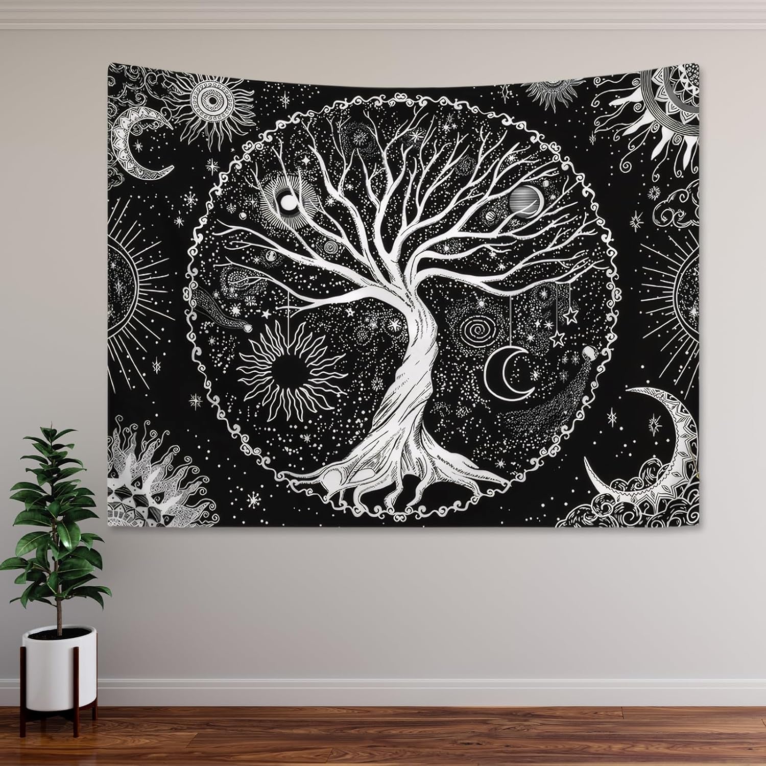 Lebensbaum Wandteppich Sonne Mond Casa - Accessoires und Dekorationen Naty Shop