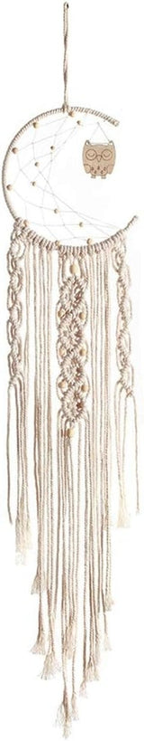 Tapisserie-Deko-Traumfänger, gewebte weiße Wanddekoration, Zuhause – Accessoires und Dekorationen, Naty Shop, Waldeule