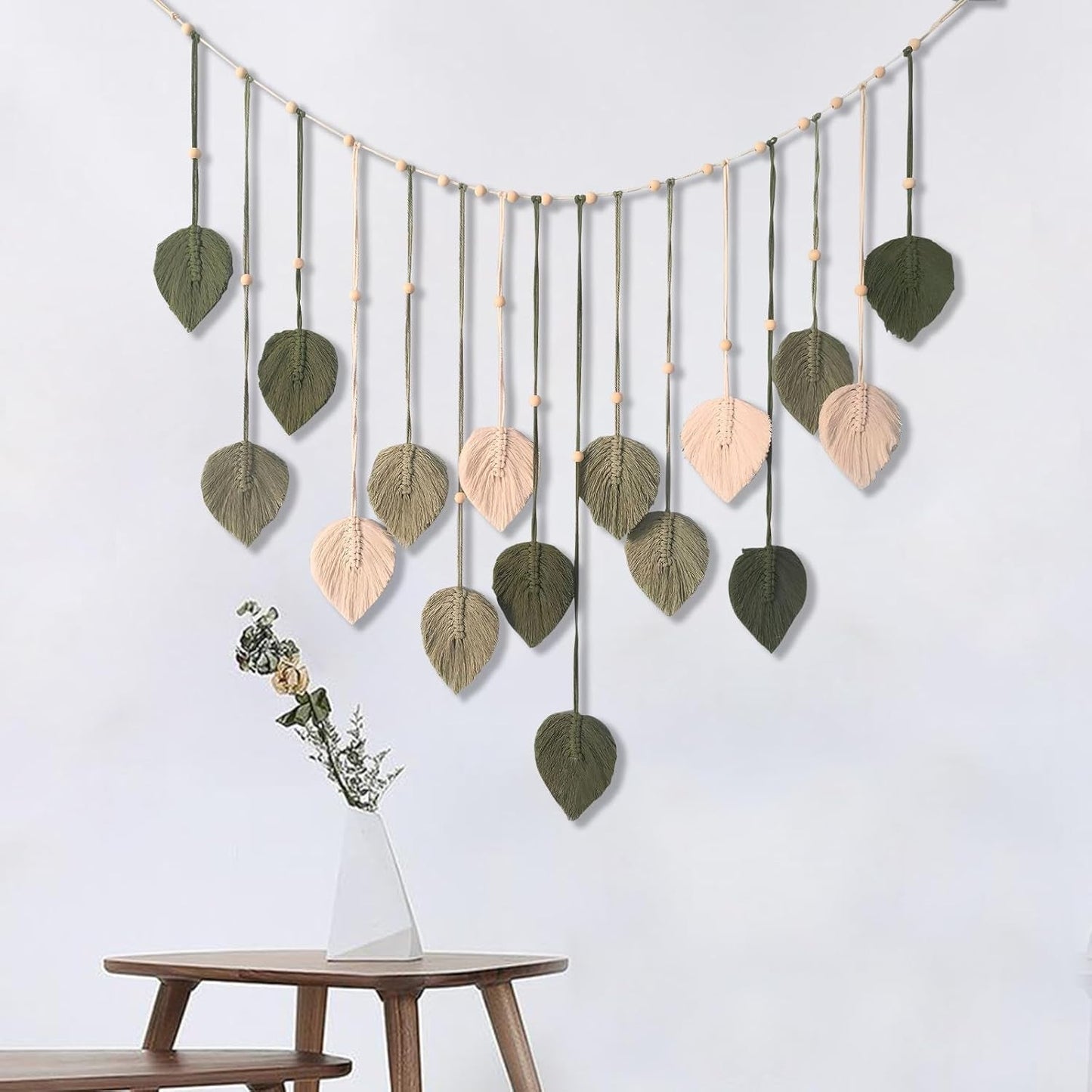 Tapisserie-Dekoration, Holzperlen, Blatt-Design, Zuhause – Accessoires und Dekorationen, Naty Shop, Standardtitel
