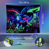 Wandteppich Dremisland Schwarzlichtpilz psychedelisch reaktive Galaxiewand Zuhause – Accessoires und Dekorationen Naty Shop