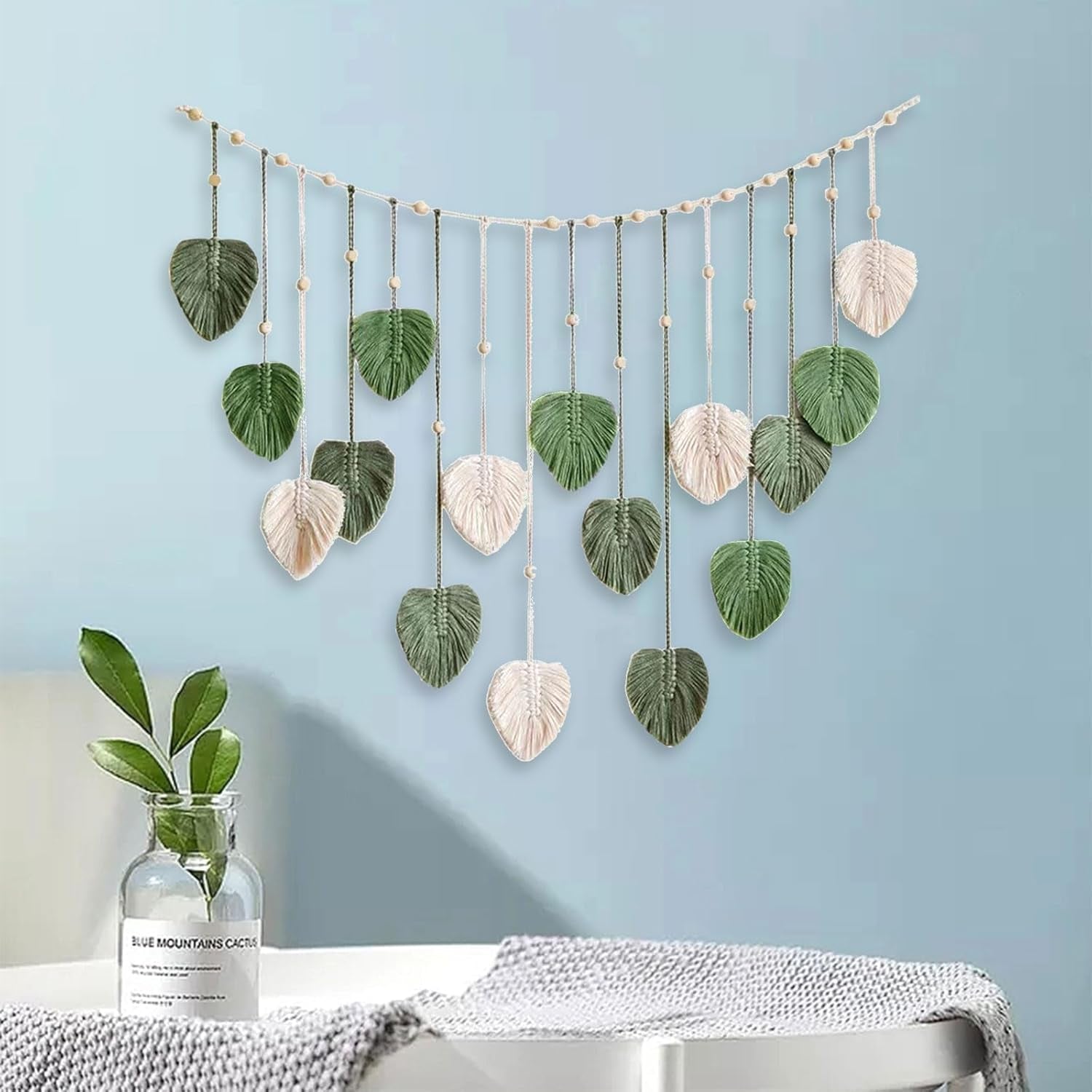 Großer gewebter Wandteppich mit Blättern für das Kinderzimmer der Frau. Zuhause – Accessoires und Dekorationen Naty Shop