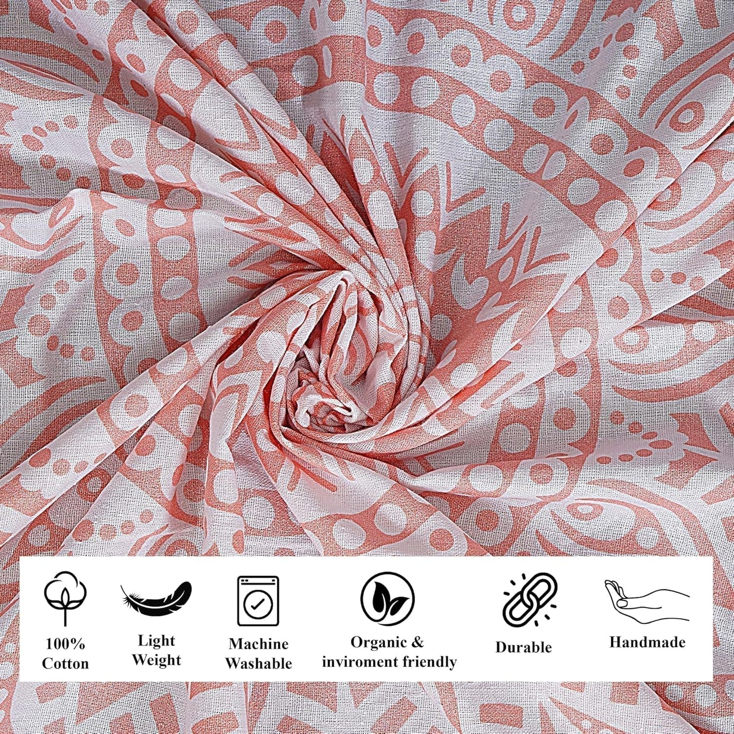 Einrichtungsvoller, rosafarbener Mandala-Wandteppich von Finesse. Startseite – Accessoires und Dekorationen Naty Shop