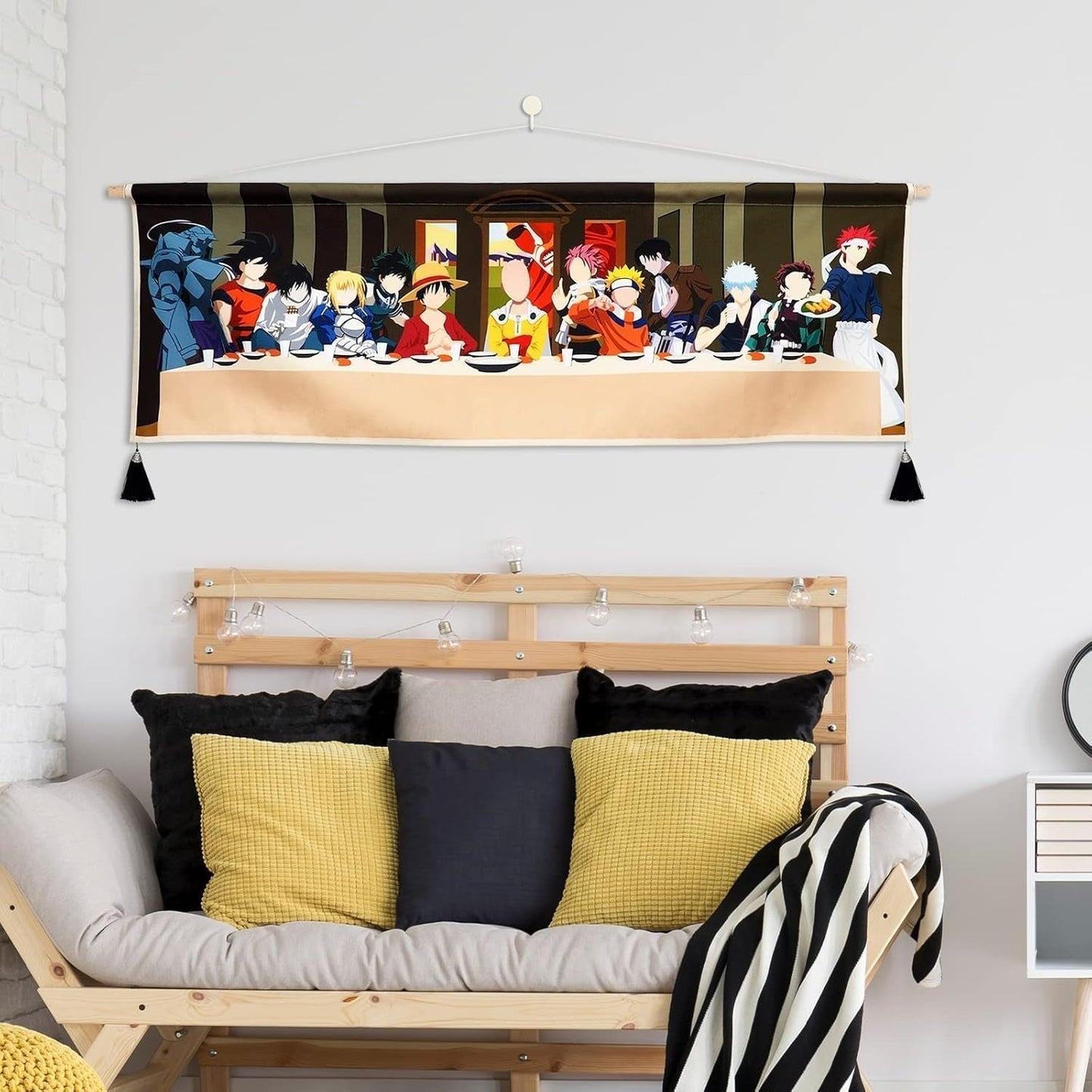 Wandteppich zum Aufhängen, Leinwand, Wandkunst, Gemälde, Anime-Charaktere, Zuhause – Accessoires und Dekorationen, Naty Shop