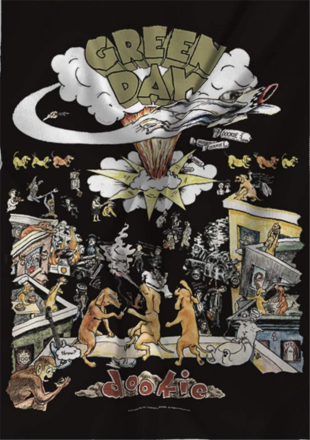 Tapisserie Herz Rock Flagge Original Green Day Dookie Home – Accessoires und Dekorationen Naty Shop