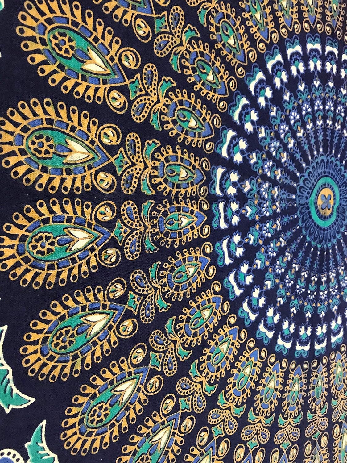 Indischer Wandteppich psychedelisches Mandala blau türkiser Elefant Zuhause – Accessoires und Dekorationen Naty Shop