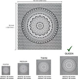 Indischer Wandteppich psychedelisches Mandala schwarz weiß India Home - Accessoires und Dekorationen Naty Shop