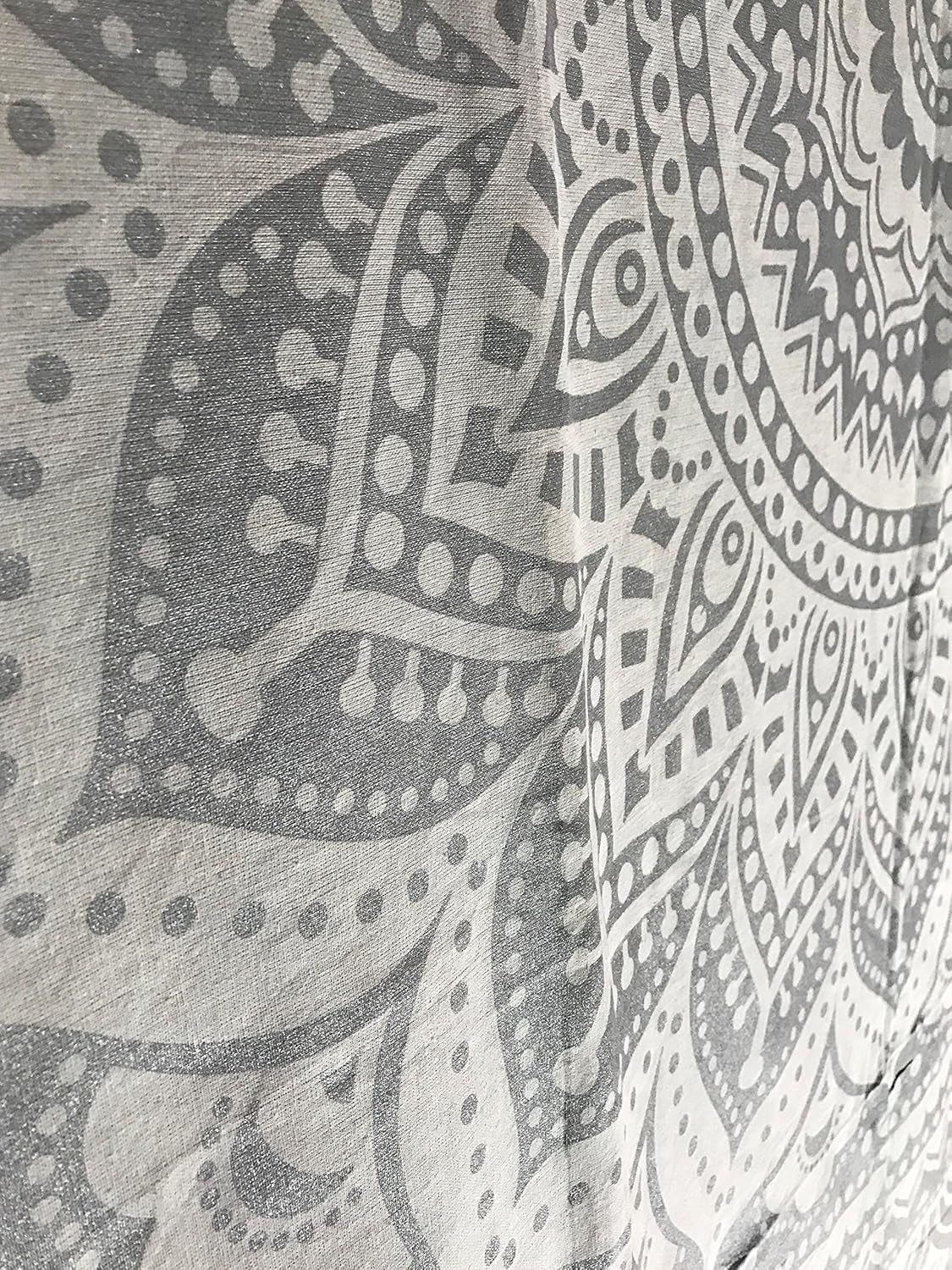 Indischer Wandteppich Mandala Silber Weiß Raumästhetische Leinwand Startseite – Accessoires und Dekorationen Naty Shop