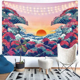 Wandteppich Lomohoo abstrakte Skizzenkunst schwarz weiß küssend Zuhause – Accessoires und Dekorationen Naty Shop Ocean Wave Orange 150 L x 130 B cm