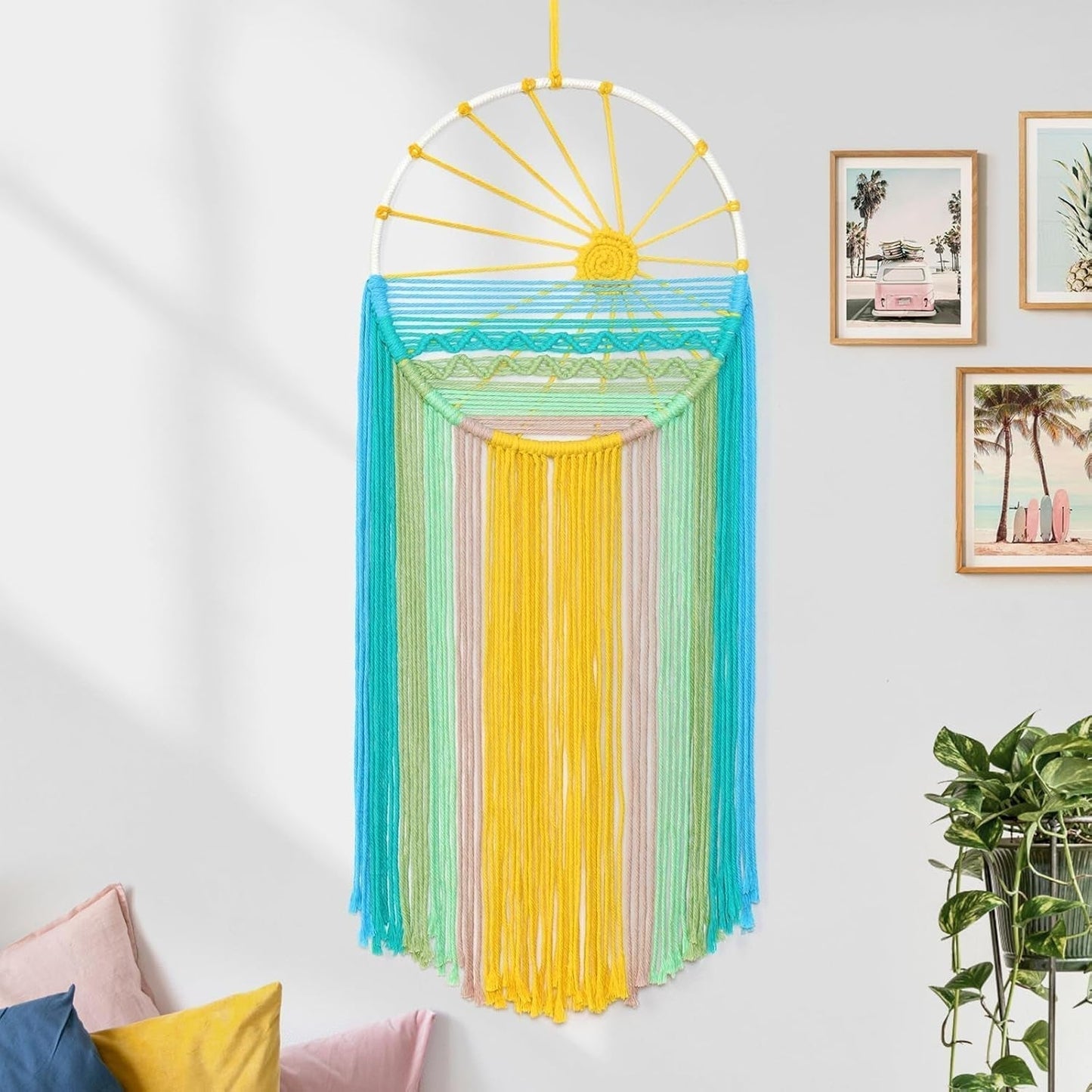 Lomohoo Traumfänger Wandteppich Sonne Regenbogenmuster Wandteppich Zuhause – Accessoires und Dekorationen Naty Shop Sonnenuntergang