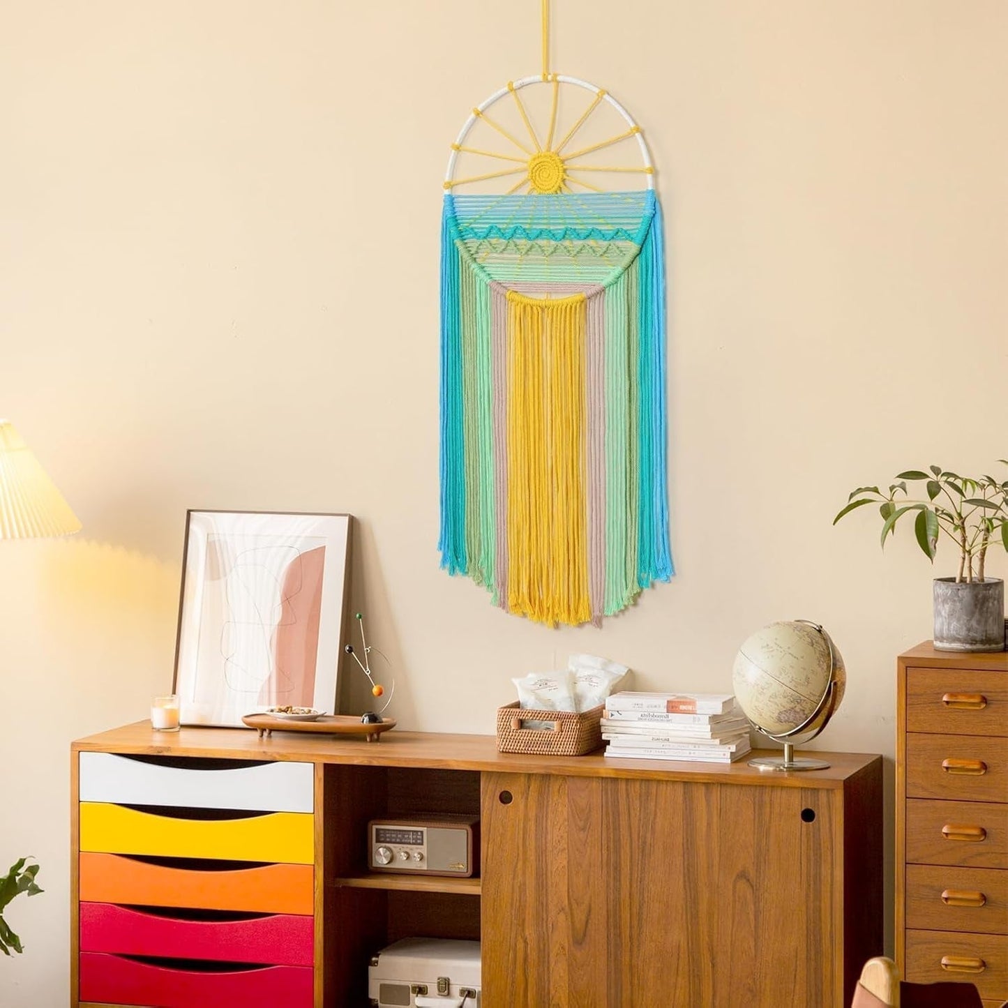 Wandteppich Lomohoo Traumfänger Wandteppich Sonnenmuster Regenbogenzimmer Zuhause – Accessoires und Dekorationen Naty Shop