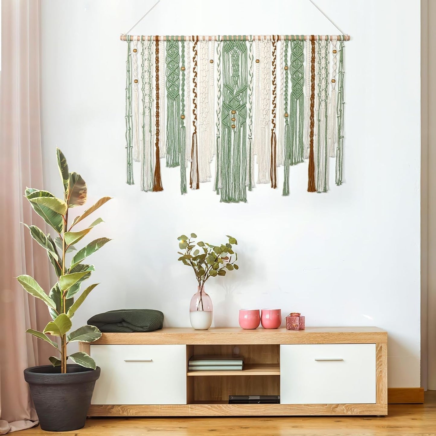 Gobelin Lomohoo große Deko grün ästhetisch gewebt Home - Accessoires und Dekorationen Naty Shop