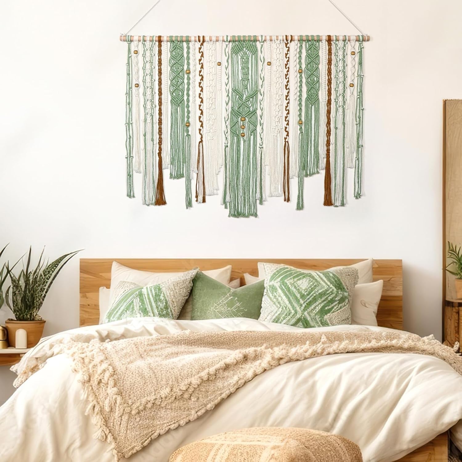 Gobelin Lomohoo große Deko grün ästhetisch gewebt Home - Accessoires und Dekorationen Naty Shop