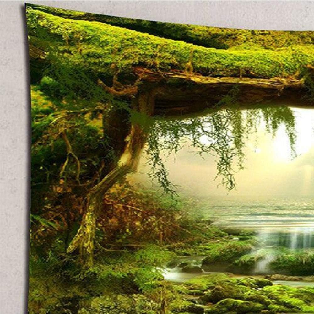 Psychedelischer Wandteppich, heller Wald, Wandteppich, Sonnenlicht, hängende Landschaft, Zuhause – Accessoires und Dekorationen, Naty Shop