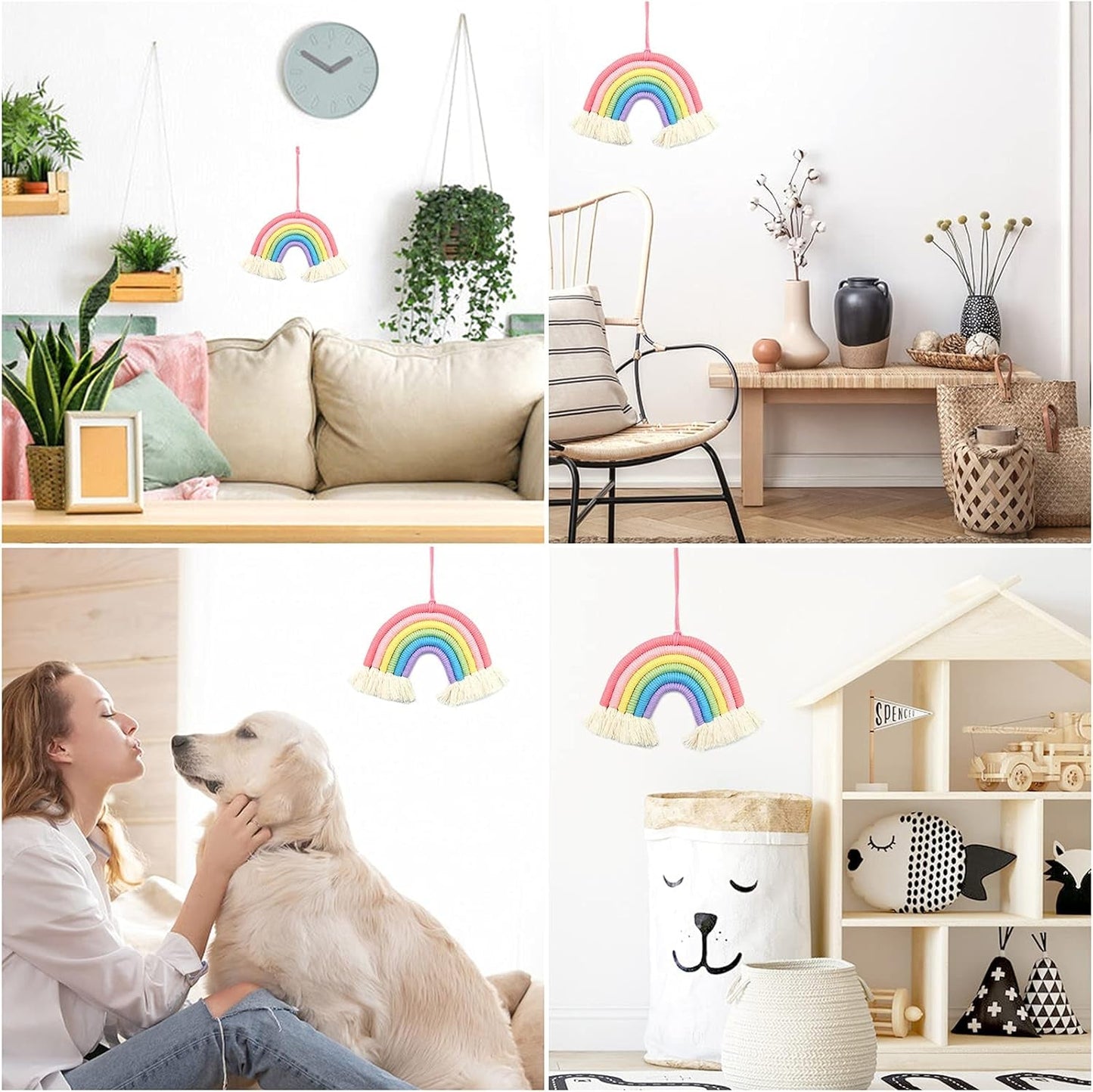 Dekorativer Regenbogen-Wandteppich, der das Schlafzimmer des Kinderzimmers Casa - Accessoires und Dekorationen Naty Shop schmückt