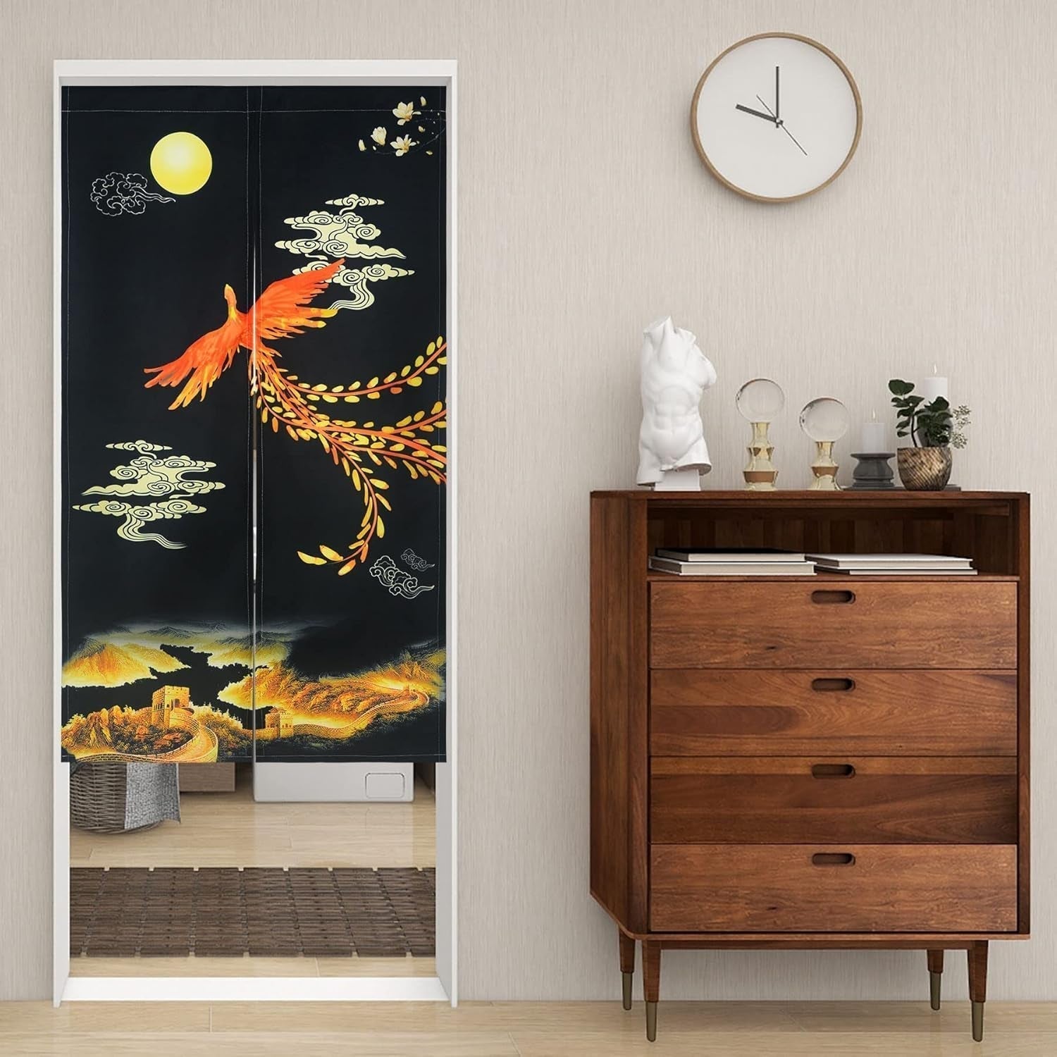 Wandteppich im japanischen Stil Noren lange dicke Türtrennung Zuhause - Accessoires und Dekorationen Naty Shop H150 x B85 cm (1er-Pack)