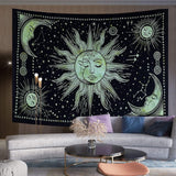 Wandteppich Sonne Mond Stern spirituell ästhetisch Regenbogen Baumwolle Zuhause – Accessoires und Dekorationen Naty Shop Greetings 150 L x 137 B cm