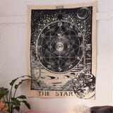 Sonnen-Tarot-Wandteppich Startseite – Accessoires und Dekorationen Naty Shop Blau, Weiß 150 L x 129 B cm