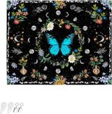 Gobelin Wandteppich grüne Schmetterlinge aus gebürstetem Stoff Startseite - Accessoires und Dekorationen Naty Shop Grüner Schmetterling