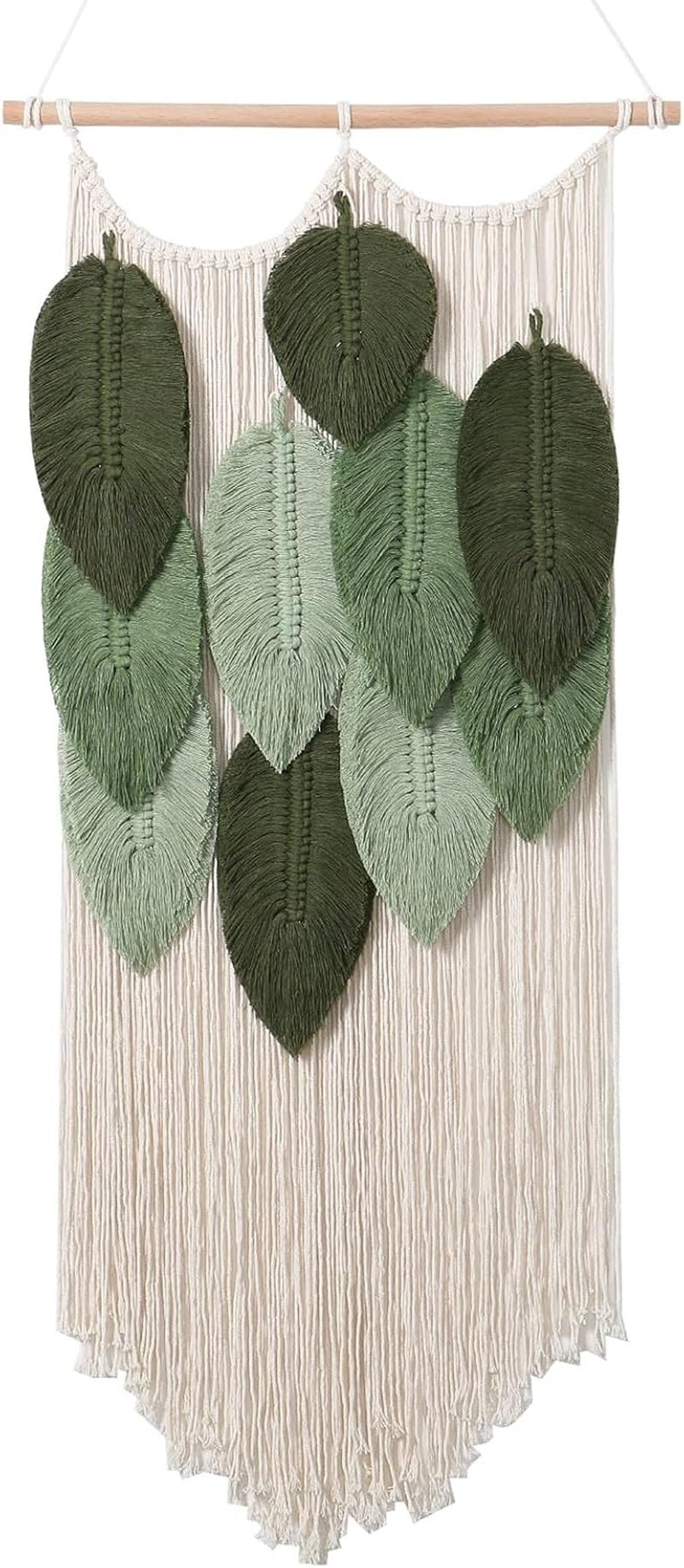 Wandteppich, handgewebt, grüne Blätter, Zuhause – Accessoires und Dekorationen, Naty Shop, Beige