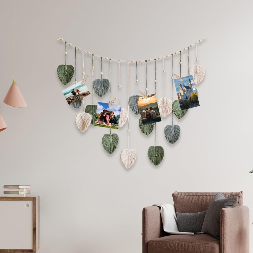 Gobelin grün gewebter Wandteppich mit Holznägeln Zuhause – Accessoires und Dekorationen Naty Shop
