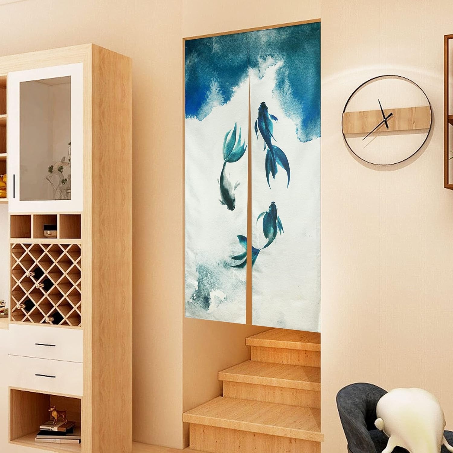 Traditioneller Wandteppich im chinesischen Stil mit dicker Tuschemalerei Noren Home – Accessoires und Dekorationen Naty Shop