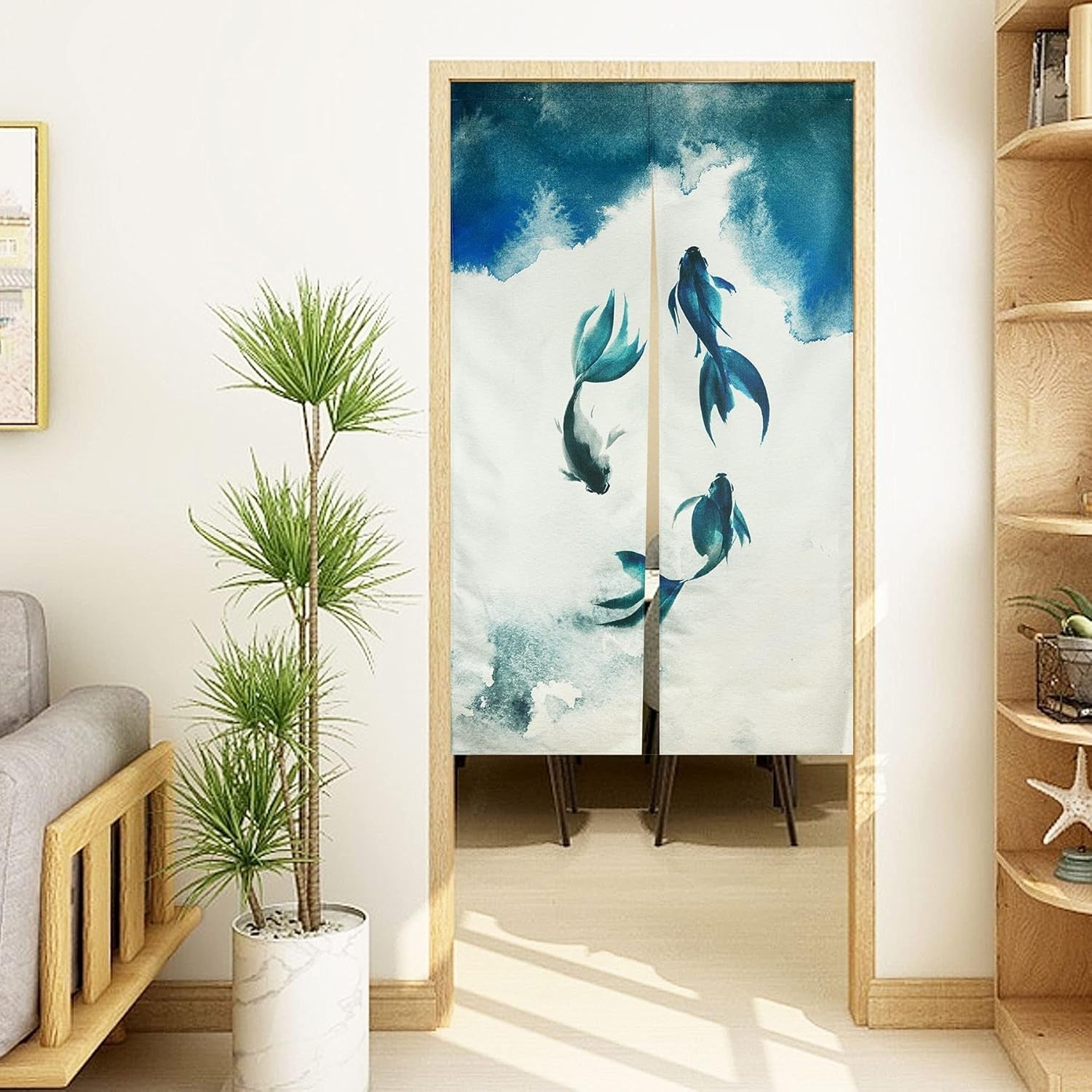 Traditioneller Wandteppich im chinesischen Stil mit dicker Tuschemalerei Noren Home – Accessoires und Dekorationen Naty Shop