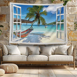 Wandteppich Ulticool View Beach Sea Palm Hammock Home – Accessoires und Dekorationen Naty Shop